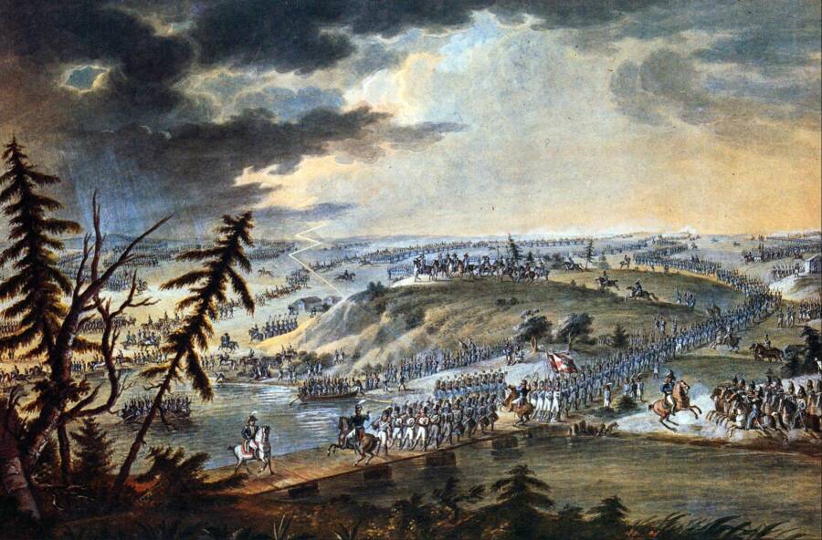 «Переправа наполеоновской армии через Неман». Картина неизвестного художника, 1810-е годы