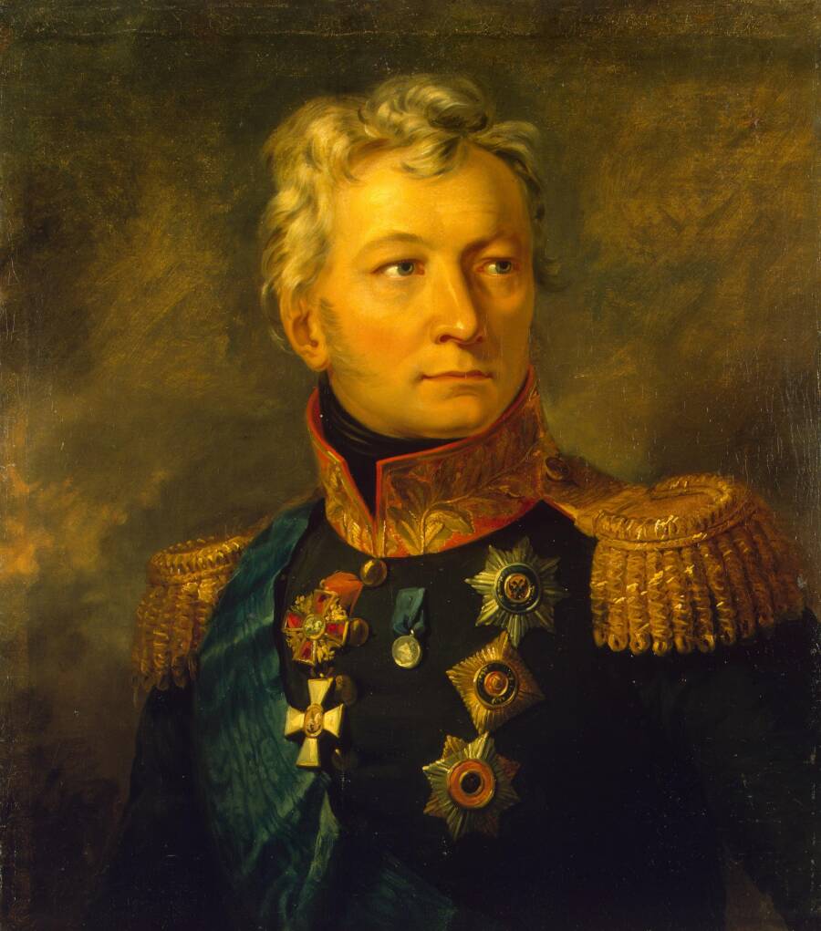 «Портрет генерала А.П. Тормасова». Лубочная гравюра неизвестного художника, 1852 год