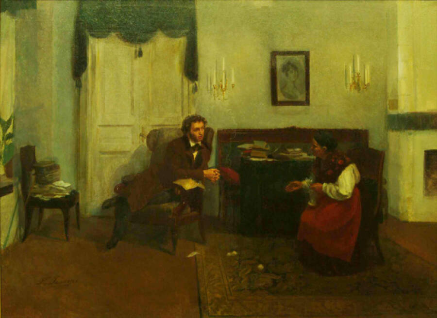 П.И. Геллер «Пушкин и няня», 1891 год.