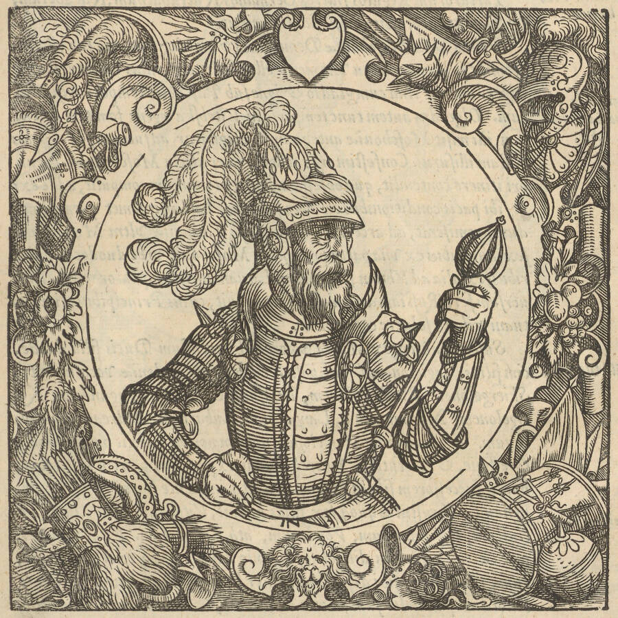 Воображаемый портрет Ольгерда. Гравюра из «Описания Европейской Сарматии», 1578 год