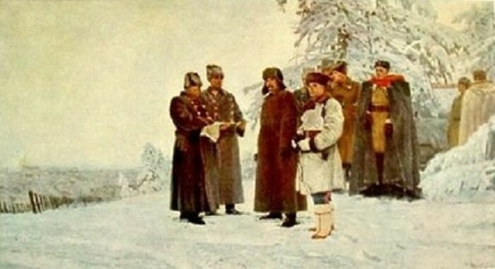 Картина Павла Соколова-Скали «Сталин на фронте под Москвой»