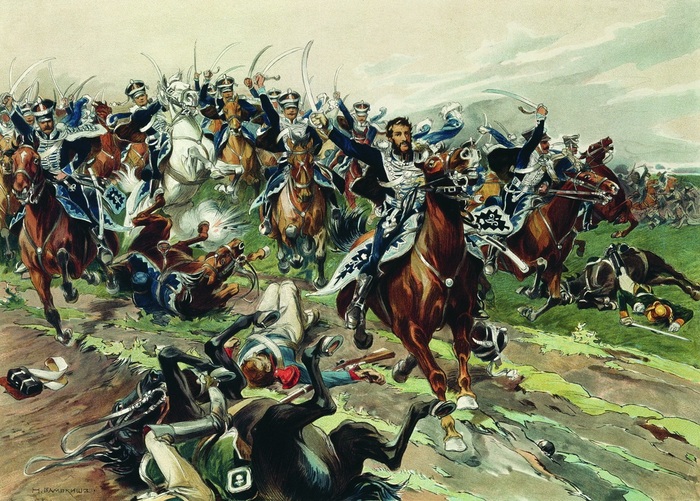Николай Самокиш. Атака у Клястиц 20 июля 1812 года