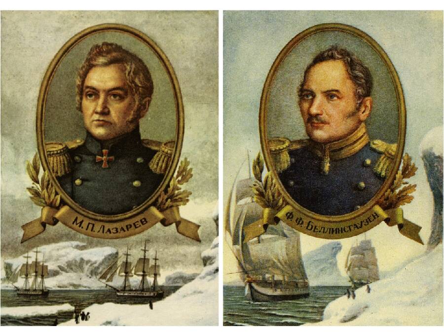 Руководители экспедиции М.П. Лазарев и Ф.Ф. Беллинсгаузен