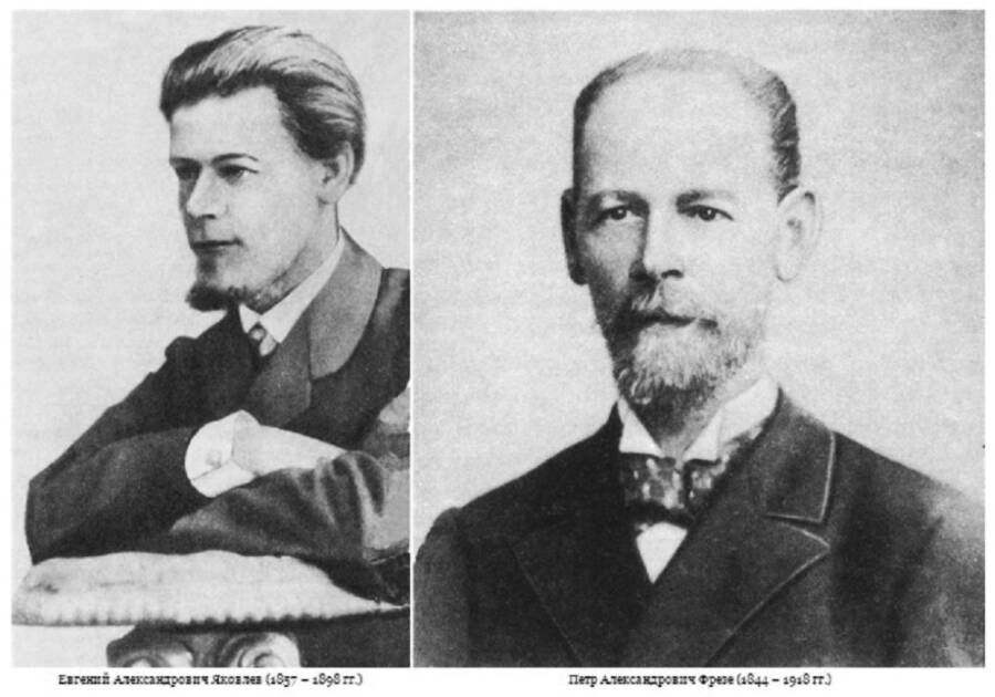 Создатели первого российского автомобиля Евгений Яковлев и Петр Фрезе