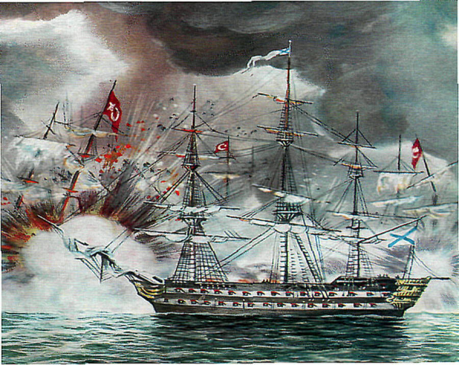 Линейный корабль «Азов» в Наваринской битве