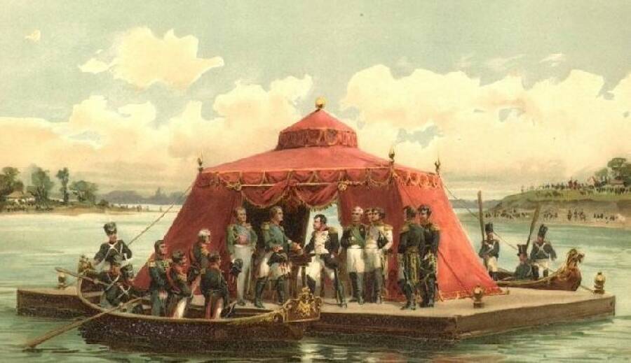 Переговоры Наполеона и Александра на плоту