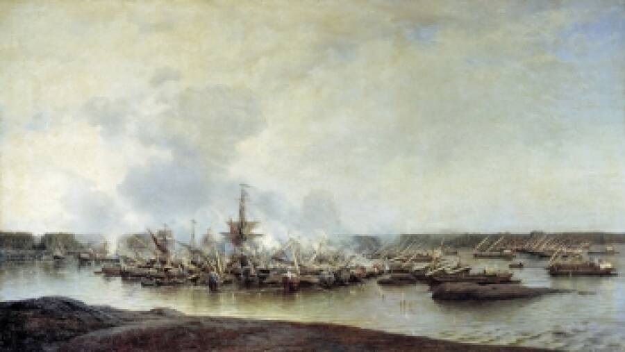 Роберт Кер Портер. Взятие в плен шведского контр-адмирала Эреншёльда в Гангутском сражении 1714 года