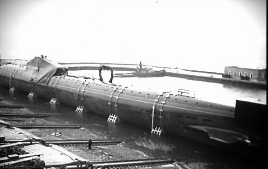 Спуск атомной подводной лодки К-3 на воду, 9 августа 1957 года