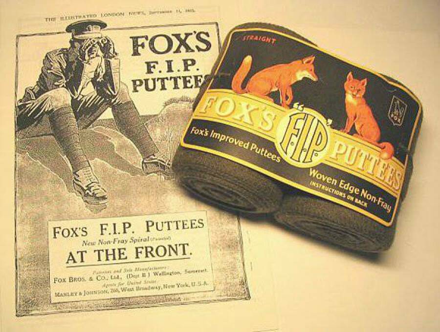 Реклама британских обмоток фирмы Fox. 1915 год