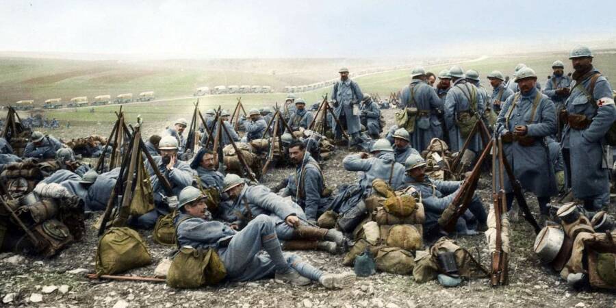 Французские солдаты Первой мировой войны в обмотках