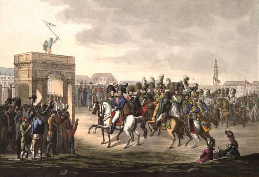 Вступление русского императора и прусского короля в Париж