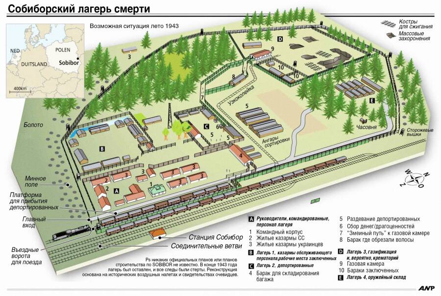 Карта концентрационных лагерей