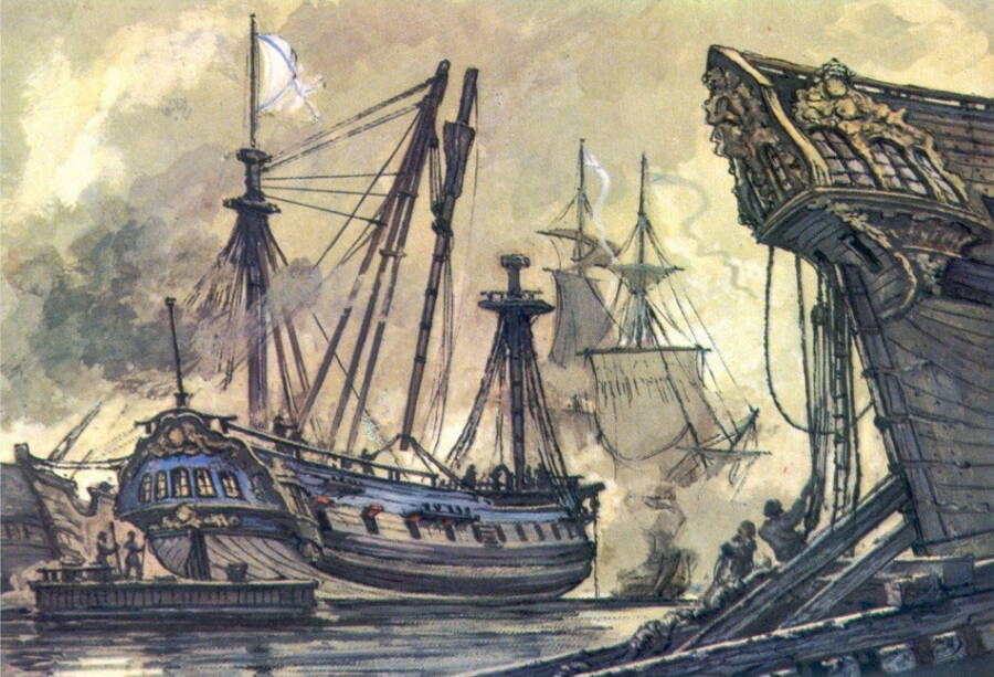 «Пополнение архипелагского флота в годы войны». Картина художника Игоря Родинова