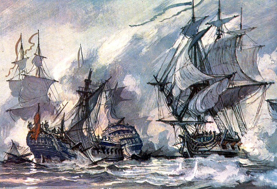 «Патрасское морское сражение». Картина художника Игоря Родинова