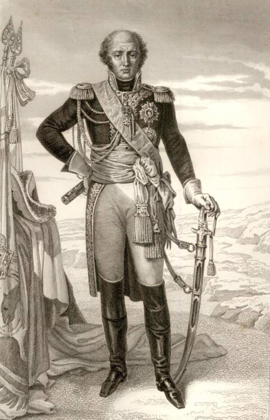 Портрет маршала Франции Луи Никола Даву. Гравюра по портрету Пьера-Клода Гатеро, начало XIX века