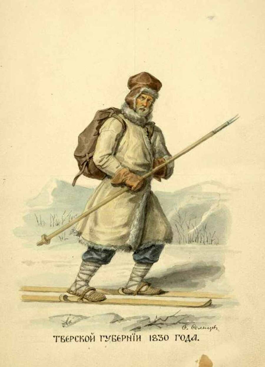 Тверской крестьянин на лыжах