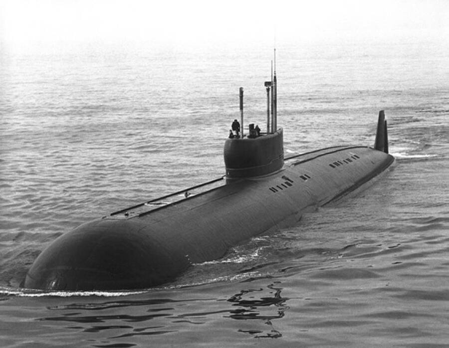 Атомная подводная лодка К-162 проекта 661 «Анчар» на испытаниях