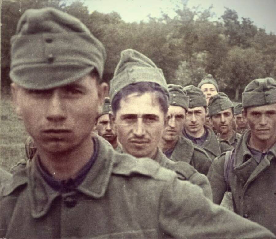 Венгерские военнопленные, захваченные Красной армией в районе Воронежа, 1942 год