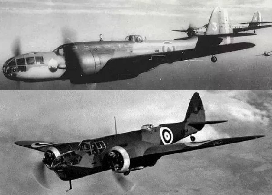 Британские бомбардировщики Гленн-Мартин и Бленхейм, основные машины для предстоящей операции