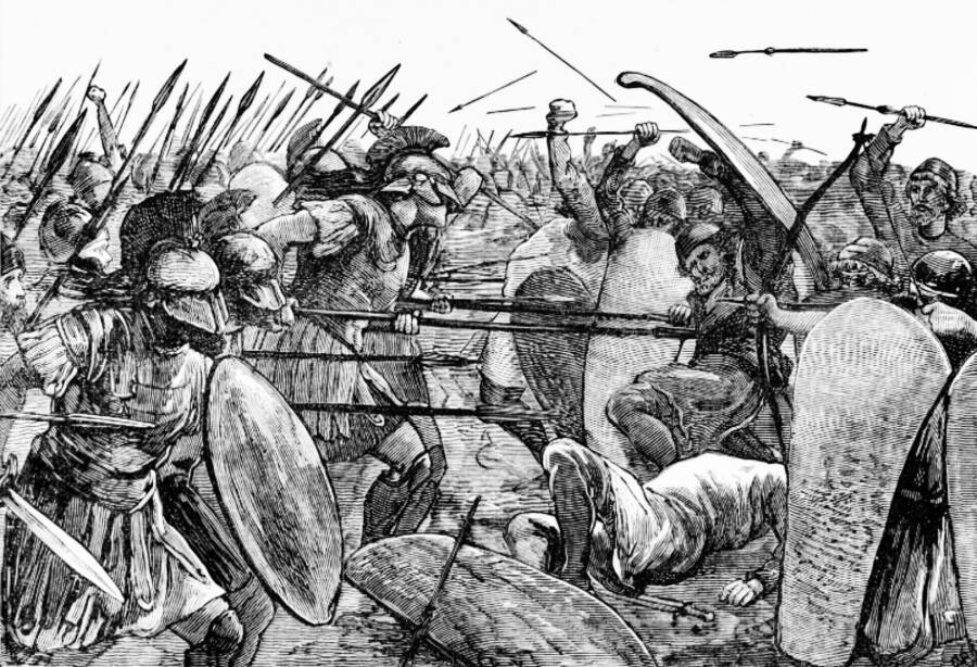 Спартанцы в битве при Платеях.