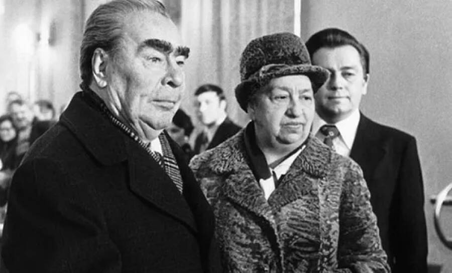 Леонид и Виктория Брежневы в пожилом возрасте. Конец 1970х.