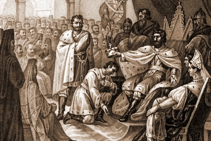  «Великий князь Всеволод назначает наследником второго сына своего Георгия, 1212 год». 