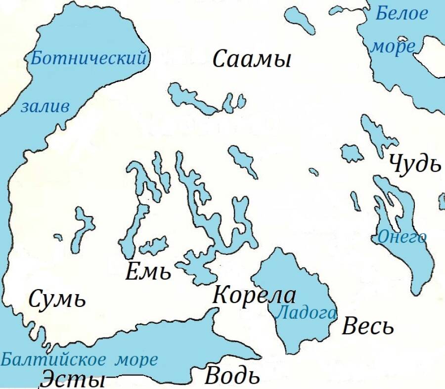 Финно-угорские племена в Xвеке.