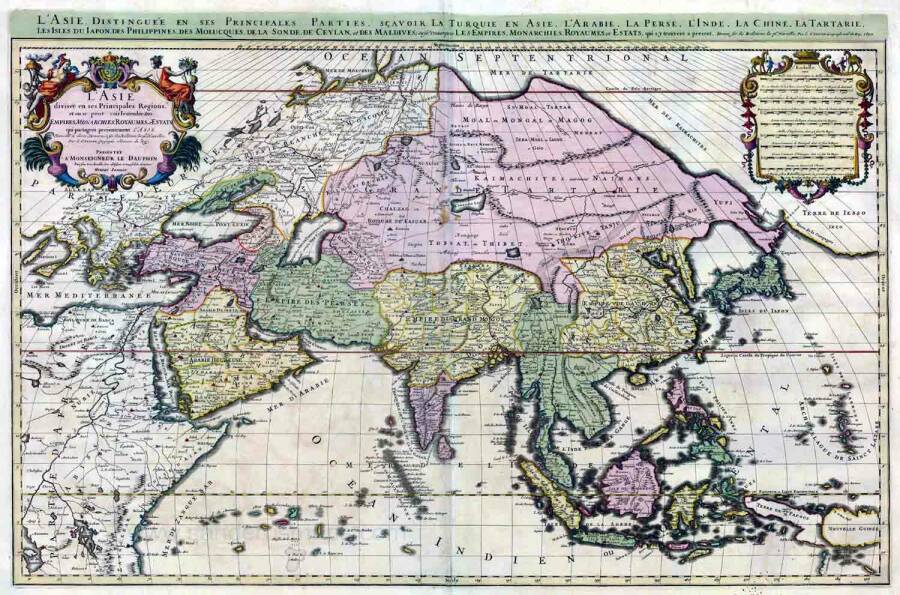 Одна из карт нового времени, где территорию Сибири называют Тартарией.