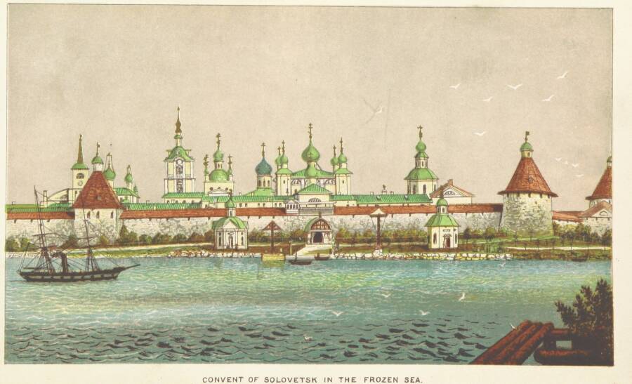 Соловецкий монастырь. Изображение 1870 года. 