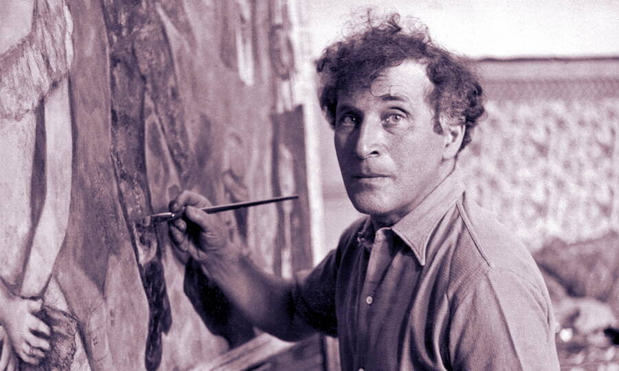 Марк Шагал за работой, 1934 год. 