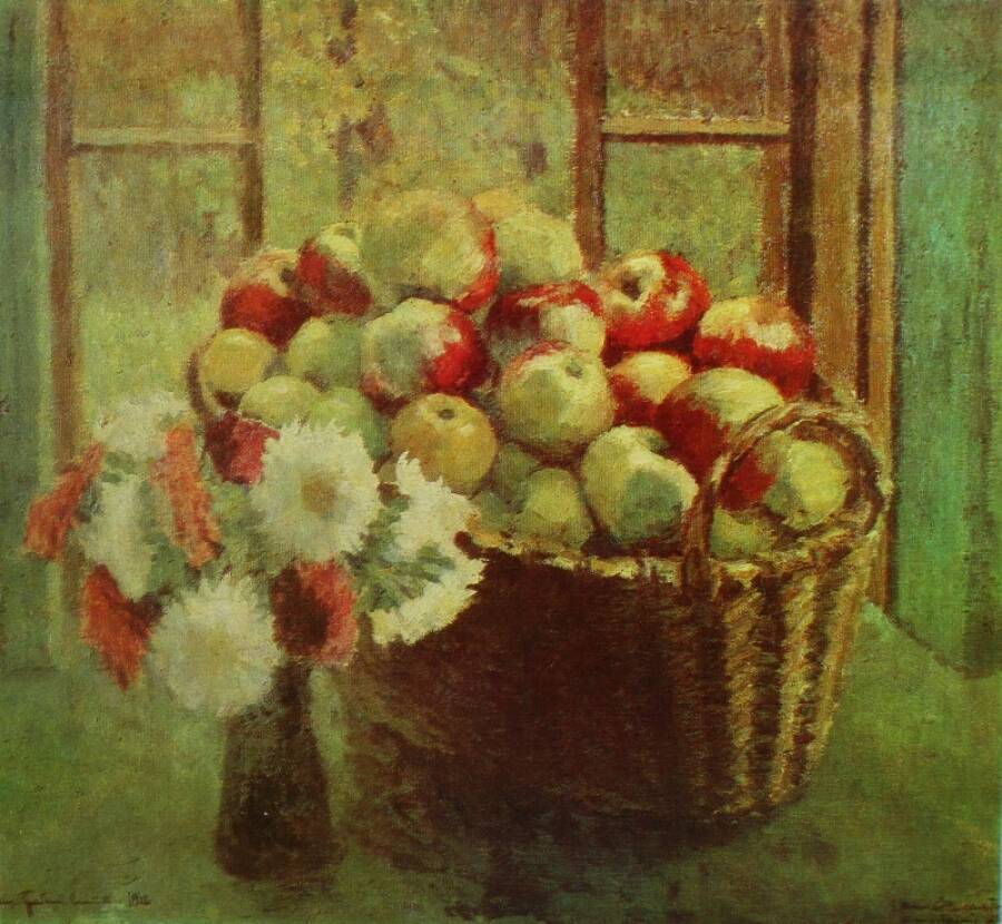 Картина «Яблоки и астры». 1926 год. Таганрогская картинная галерея.