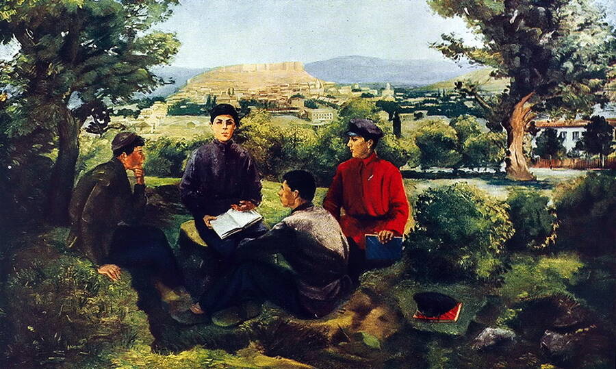 «Товарищ Сталин в юные годы». Художник К.К. Гзелишвили, 1939 год. 