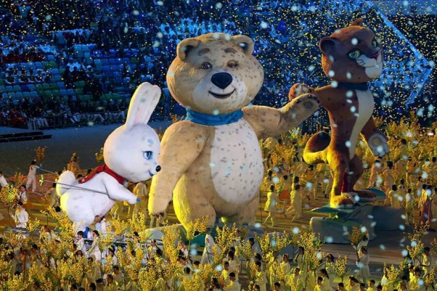 The closing ceremony of the Sochi Olympic Games.  