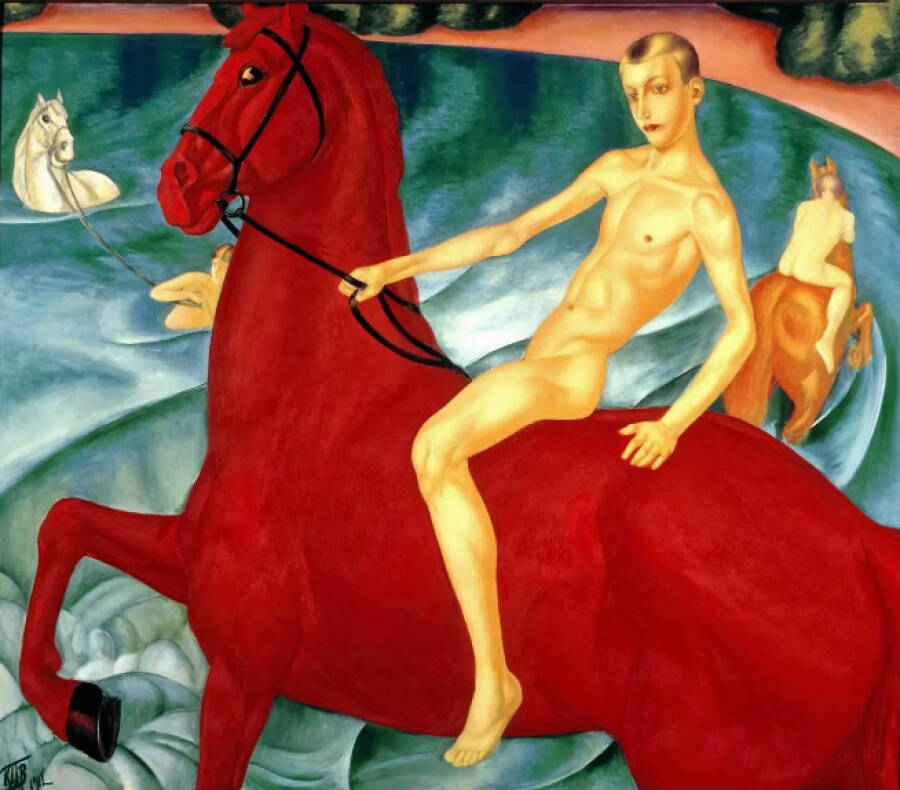 Картина «Купание красного коня». 1912 год. Государственная Третьяковская галерея.