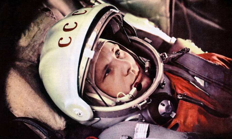  Юрий Гагарин перед полётом в космос, 12 апреля 1961 года.