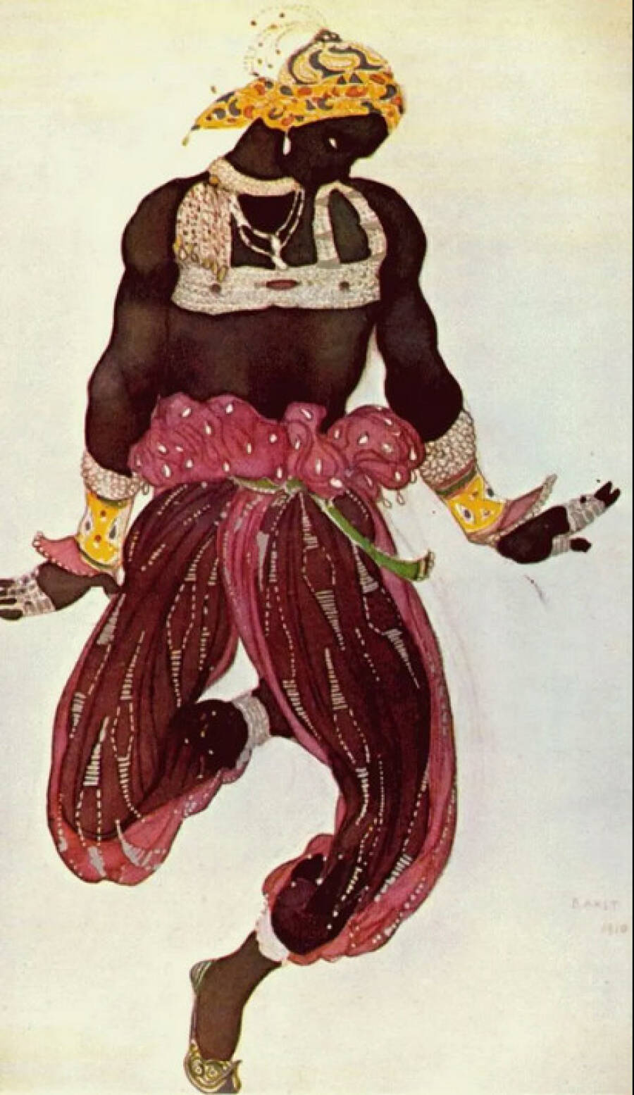 Серебряный негр. Эскиз костюма к постановке балета «Шахерезада». 1910 год. Частная коллекция. 