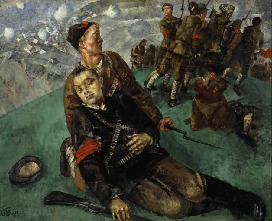 Картина «Смерть комиссара». 1927 год. Государственная Третьяковская галерея.