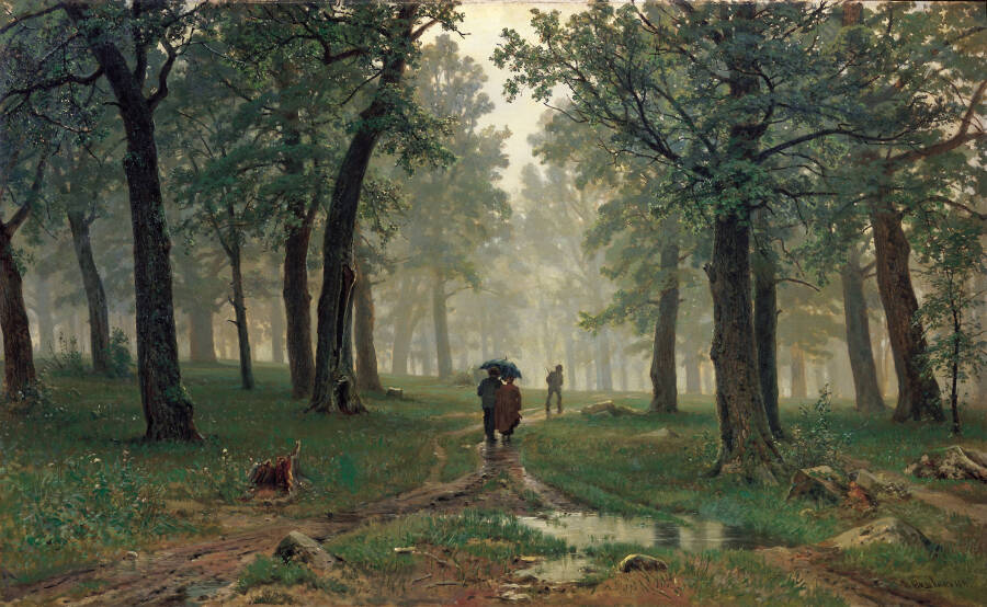 И. И. Шишкин. «Дождь в дубовом лесу», 1891 год