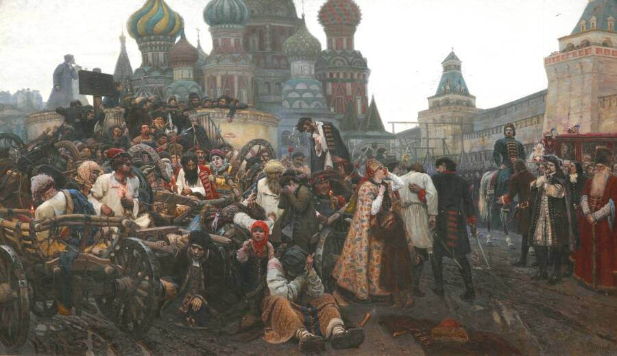 В.И. Суриков «Утро стрелецкой казни», 1881 год. Из собрания Третьяковкой галереи