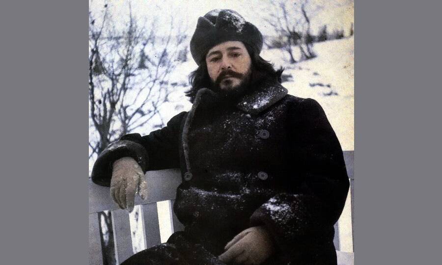 Леонид Андреев на своей даче в Ваммельсуу, зима 1910 года. 