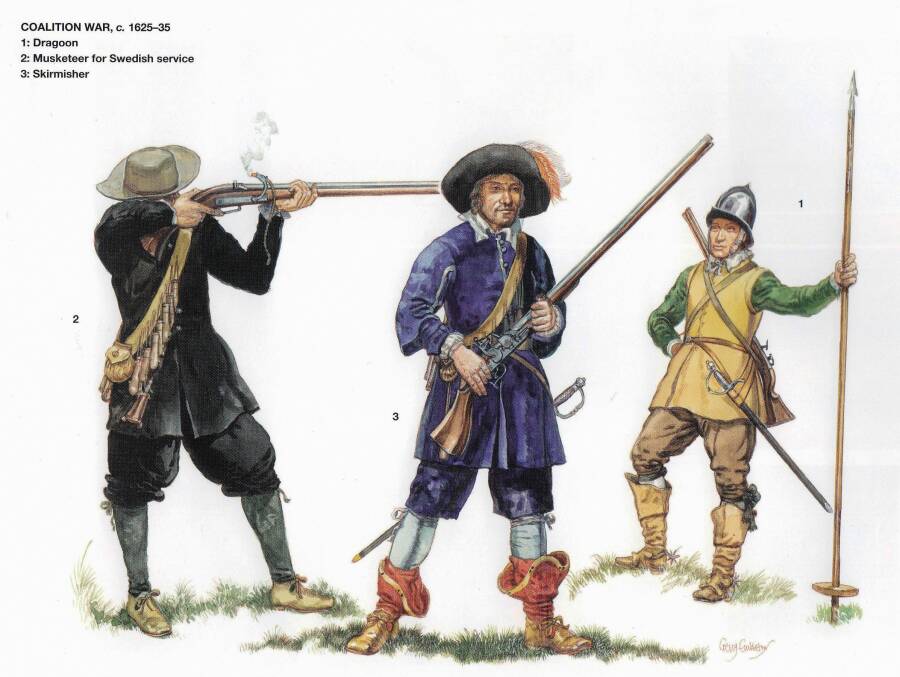 Шведские солдаты. XVII век. 
