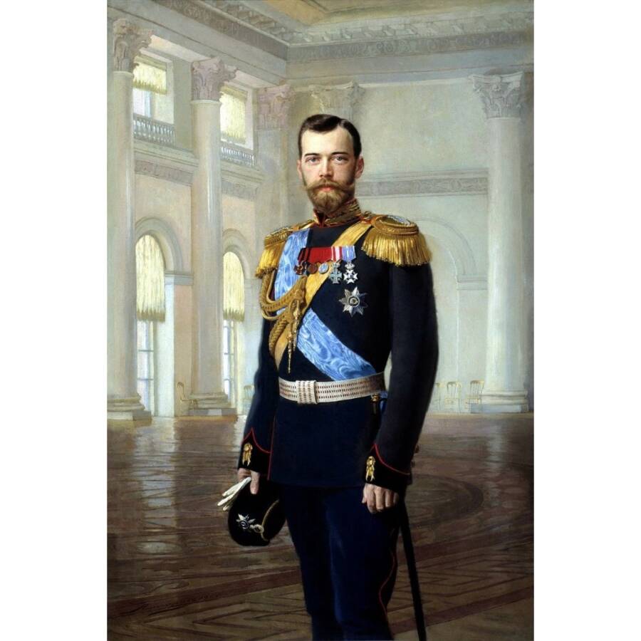 Портрет императора Николая II. Рис. Липгарта Э.К., 1900 г.