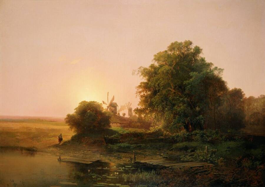 «Летний пейзаж с мельницами», 1859 год. Из собрания Третьяковской галереи