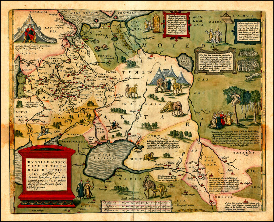  Карта Московии и Тартарии, составленная Энтони Дженкинсоном.