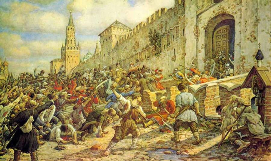 Соляной бунт в Москве, 1648. Худ.Лисснер Э. 1938