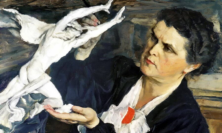  Портрет скульптора В.И. Мухиной (фрагмент). Художник М.В. Нестеров, 1940 год. 