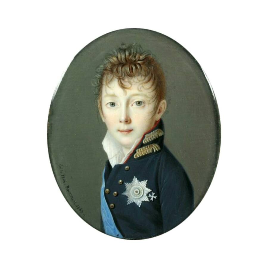 Алоизий Рокштуль. Николай I в детстве.  Миниатюра с оригинала 1806 года. 1869 год