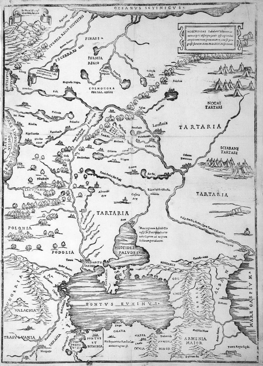 Карта Московии, составленная по рассказу Герасимова. 