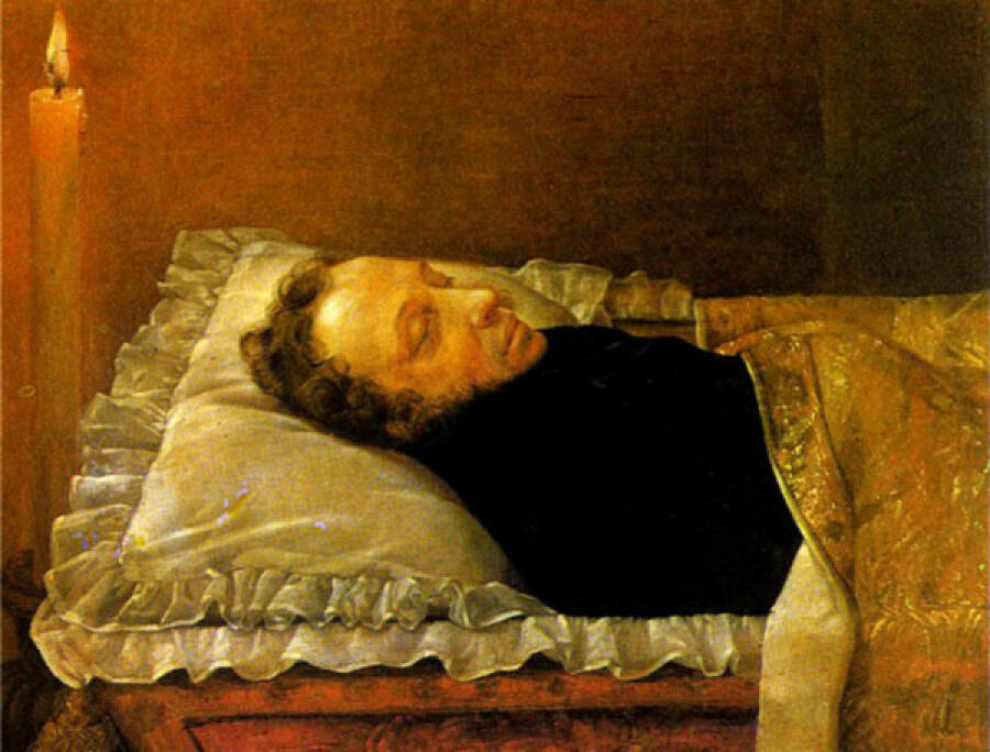 А.А. Козлов «Пушкин на смертном одре», 1837 год. Всероссийский музей А.С. Пушкина