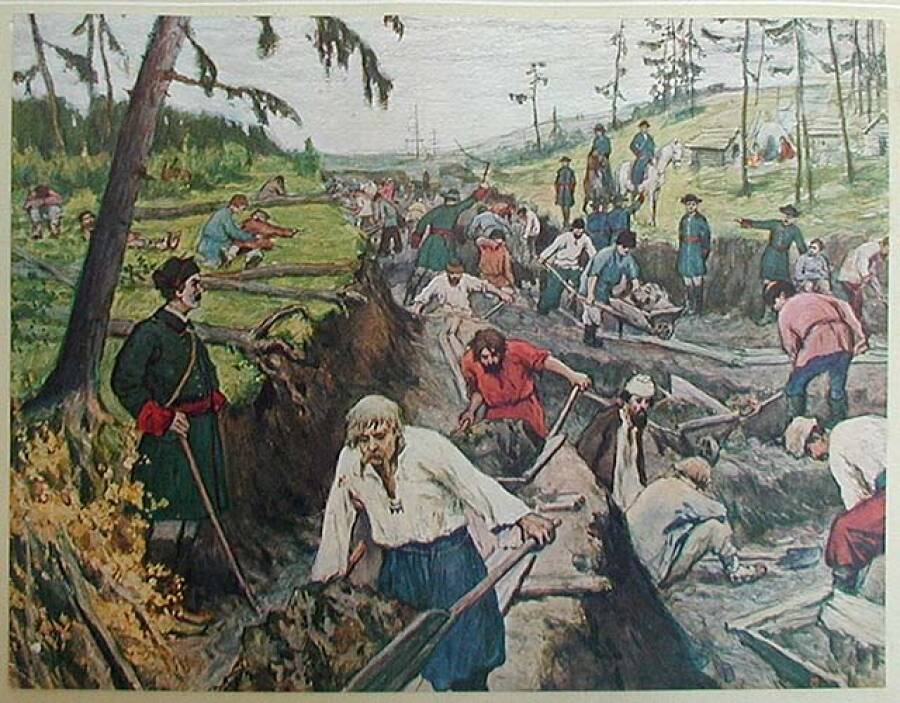 А.В. Моравов, И.Д. Сытин «Прорытие Ладожского канала», 1910 год